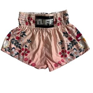 TUFF Floral Satin Boxing Shorts Pink Women’s Size Small Muay Thai